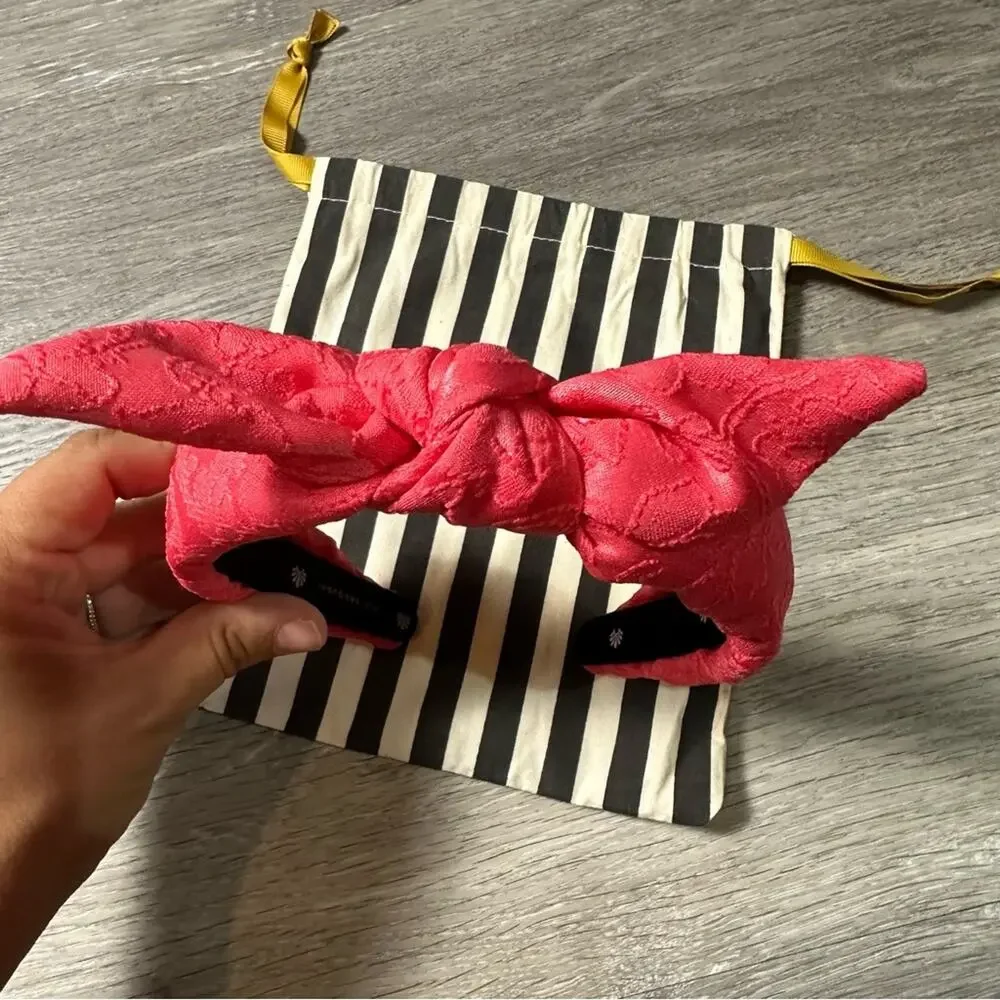 Lele Sadoughi Jacquard Bow Tie Knotted Headband Watermelon NEW